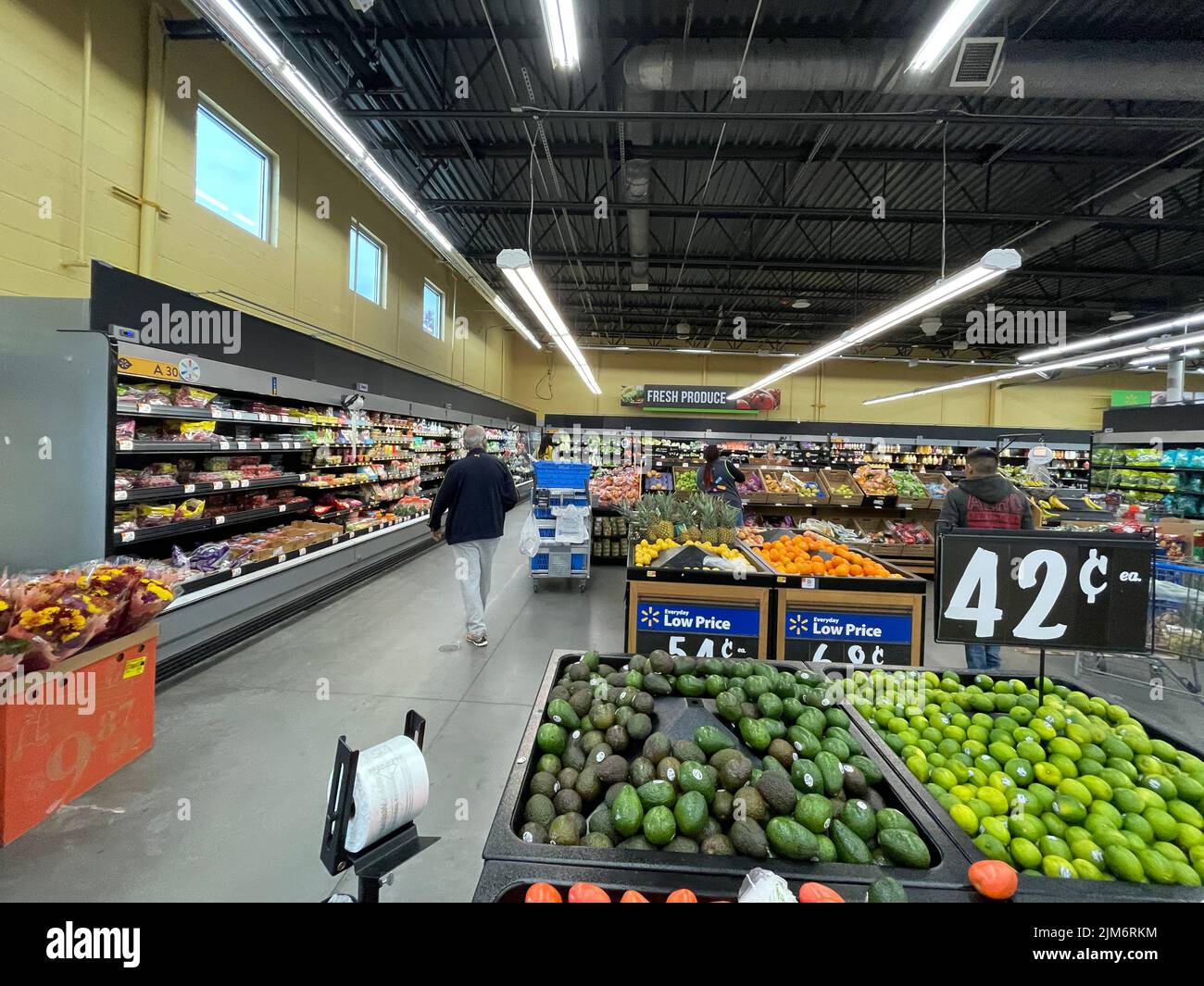 Augusta, Ga USA 11 28 21 Walmart grocery store interior limes