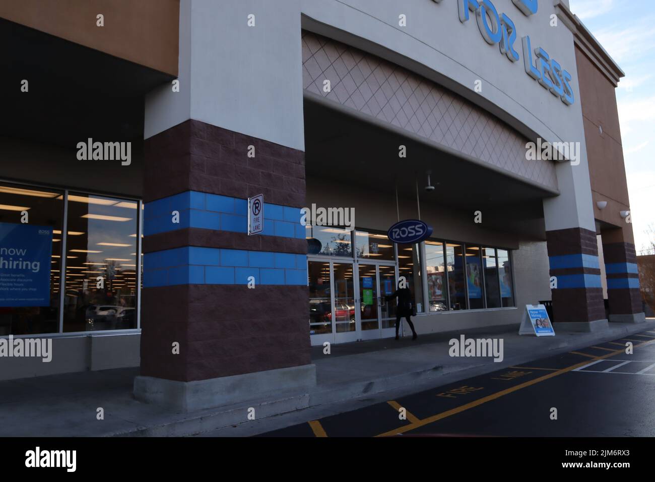 Augusta, Ga USA - 12 04 21: Ross retail store entrance and people Stock Photo