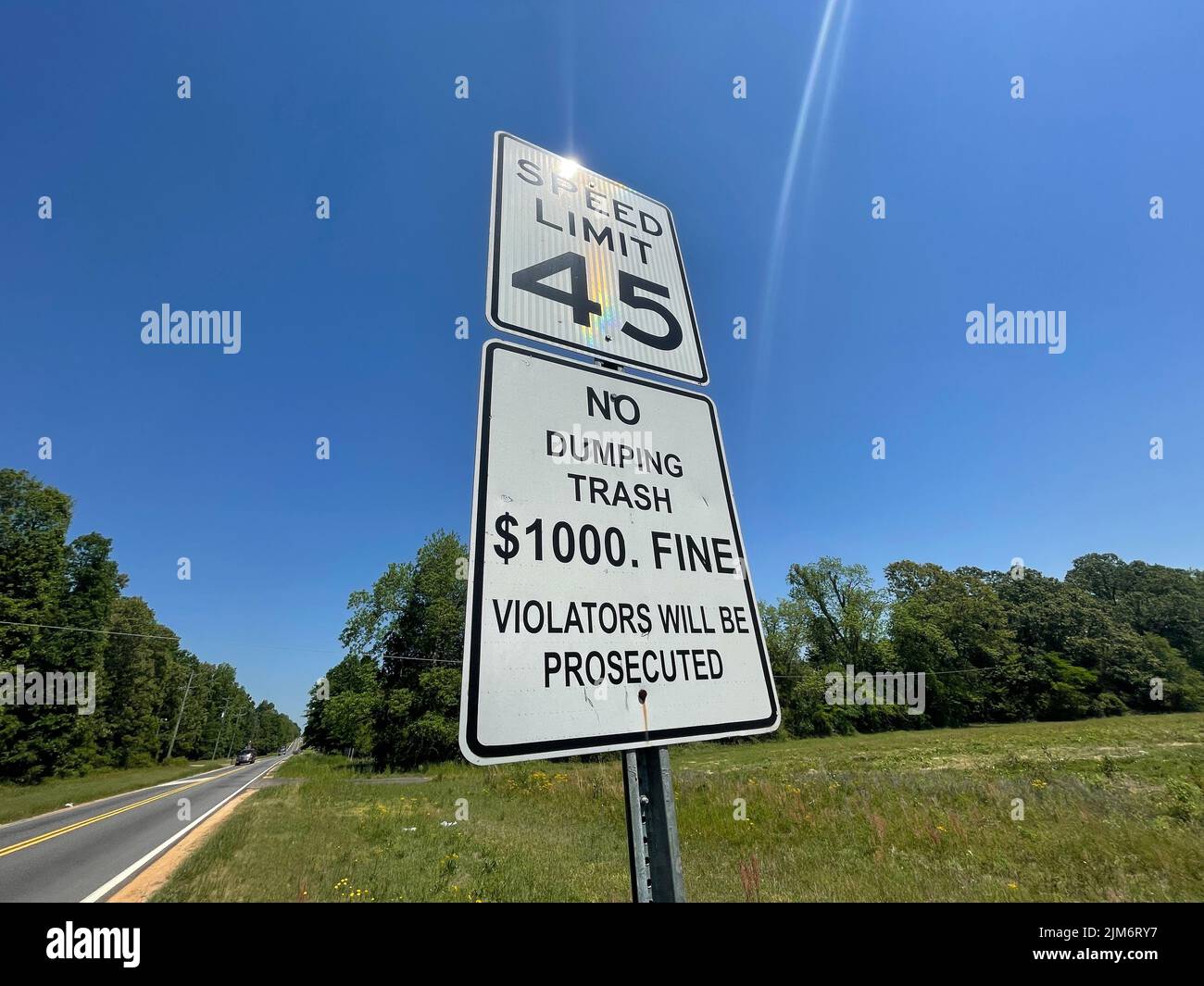 Augusta, Ga USA 04 02 22 Street traffic signs speed limit 45 No