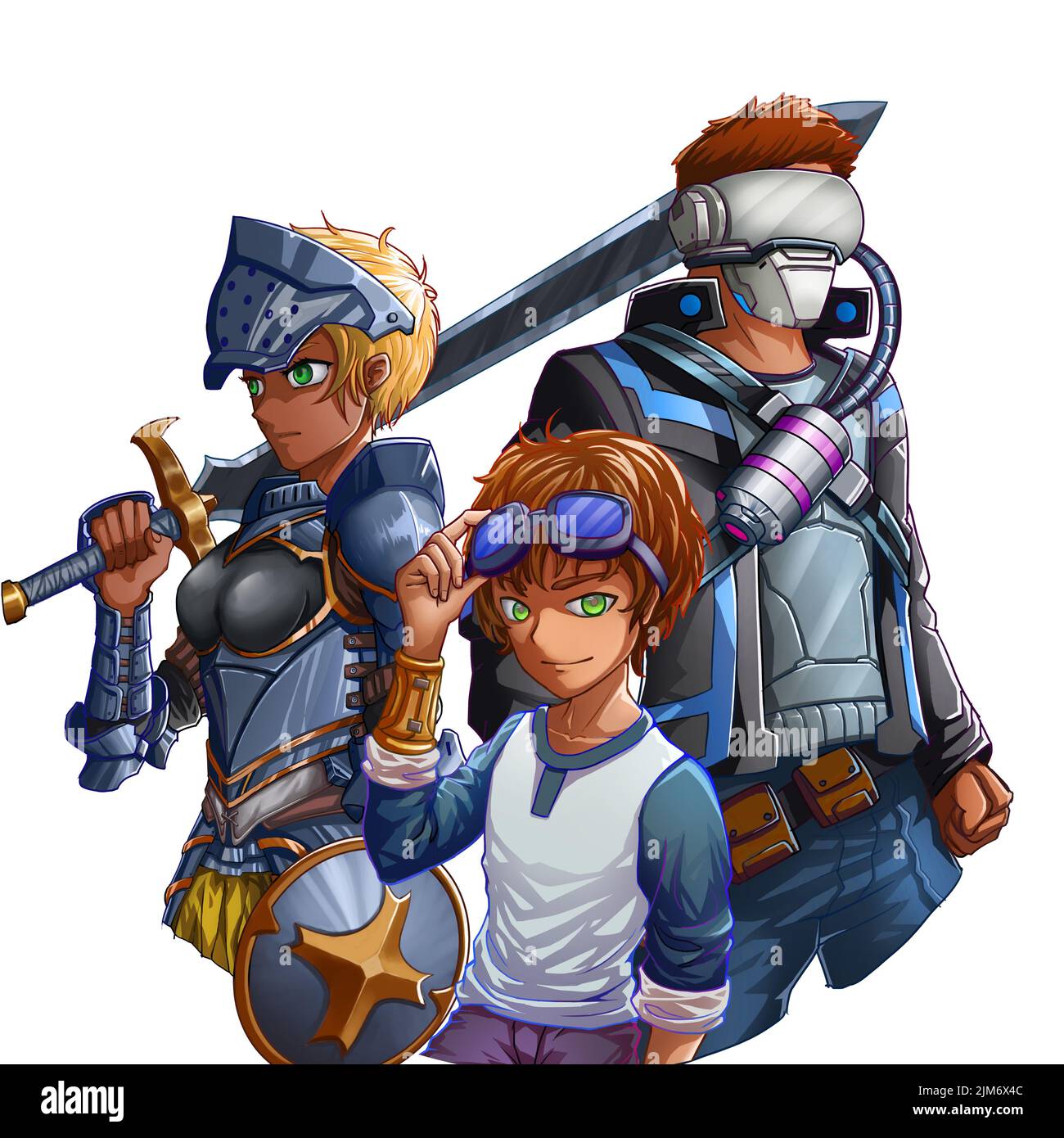 Three Cool Soldiers here. The boys Wear Sunglasses, Sword and Oxygen