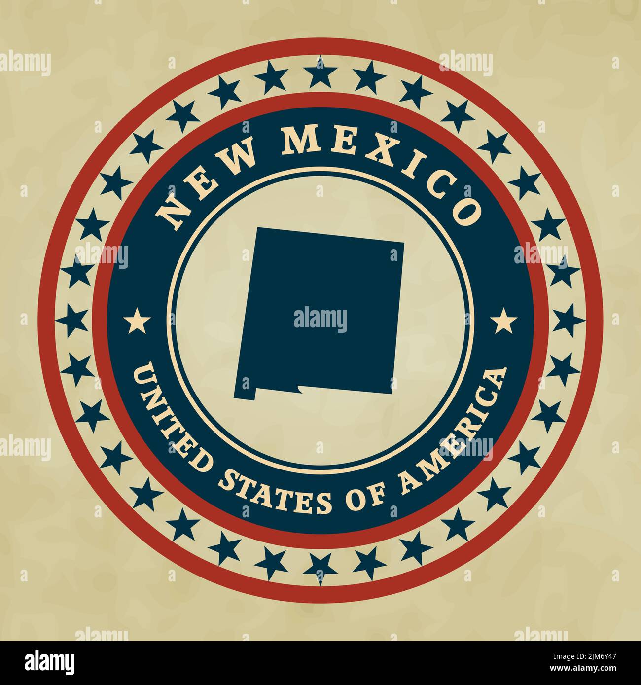 Vintage label with map of New Mexico, vector Stock Vector