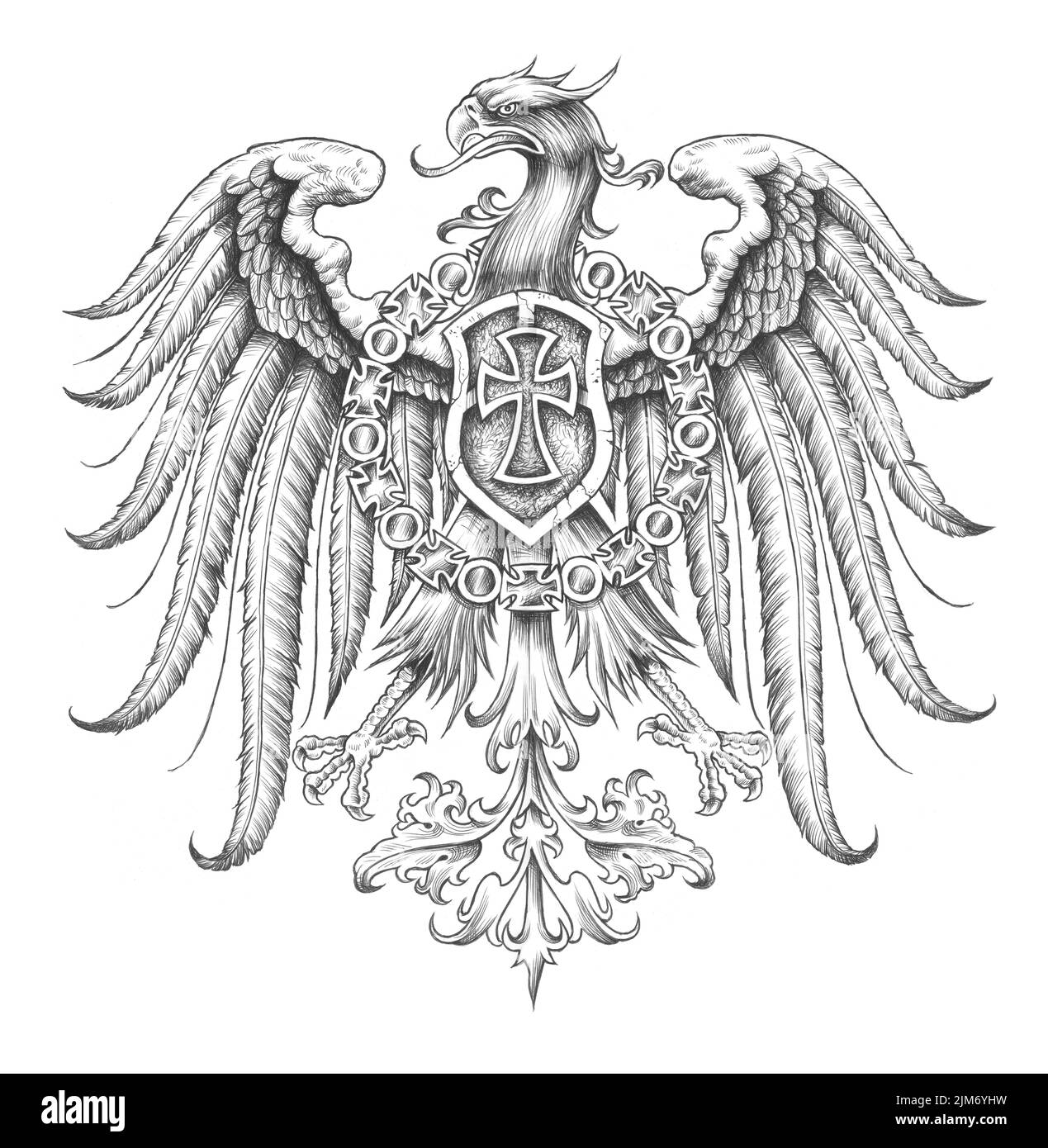 medieval templar winged eagle shield Stock Photo Alamy