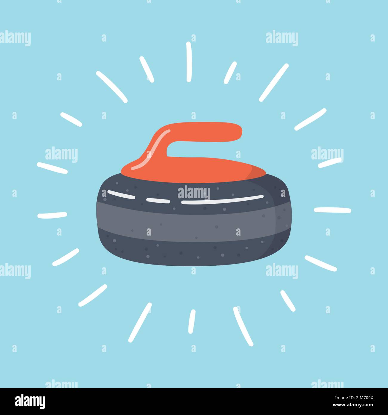 Shining curling stone. Curling sports game equipment Stock Vector Image