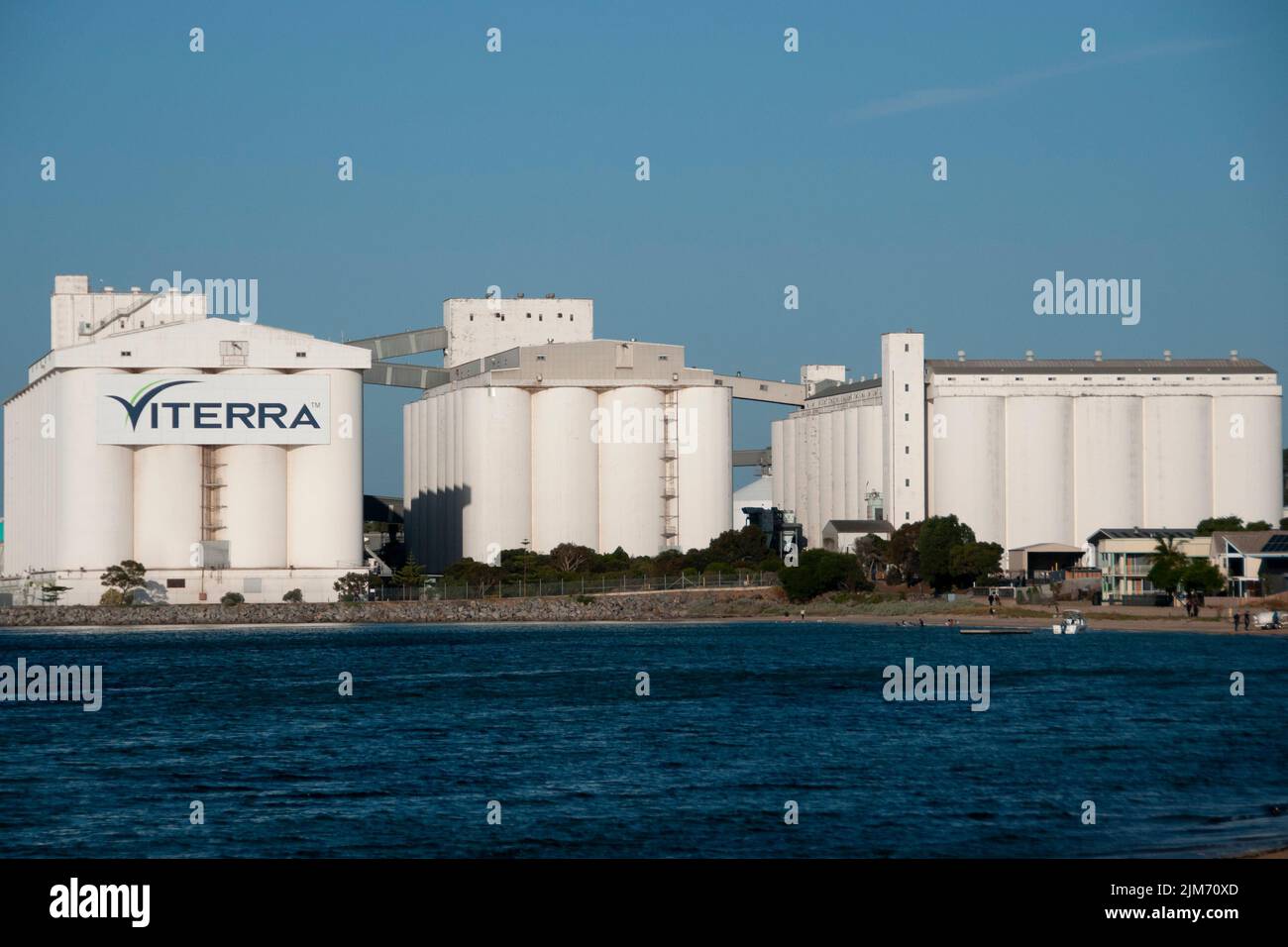 Port Lincoln, Australia - April 23, 2022: Viterra Silos for Grain Storage Stock Photo