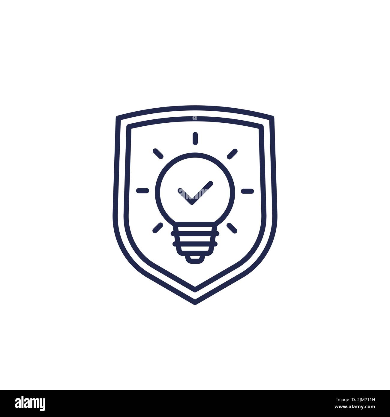 patent protection line icon with a shield Stock Vector