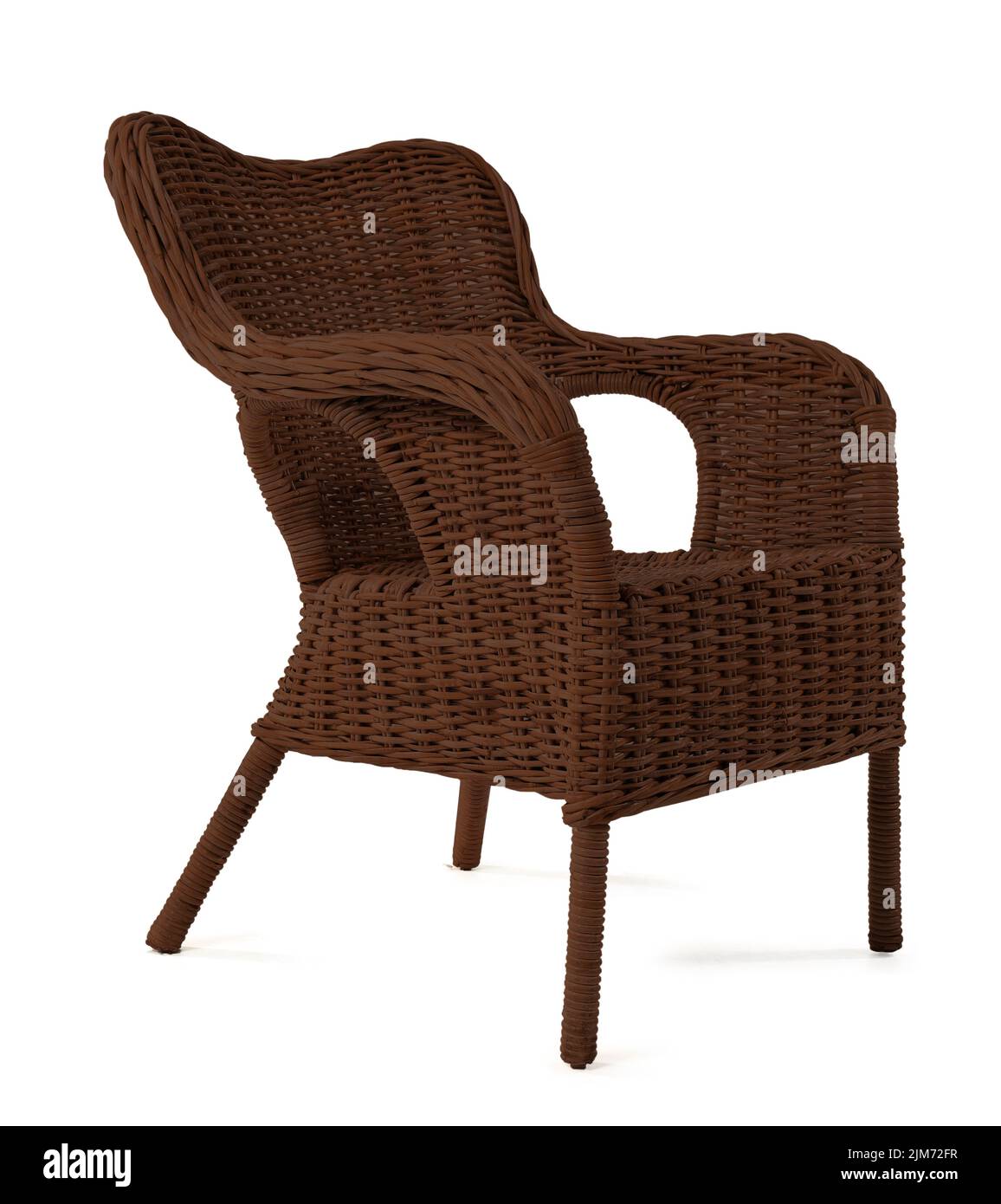 Brown wicker armchair isolated on white Stock Photo Alamy