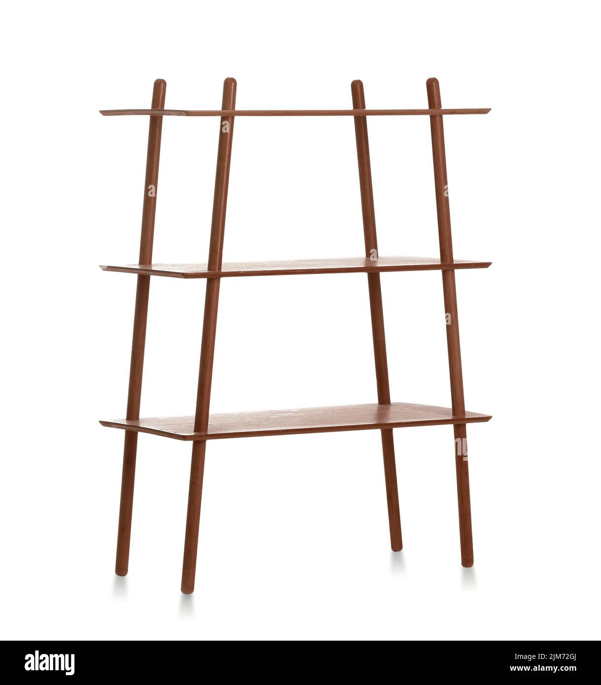 Brown shelf unit isolated on white Stock Photo Alamy