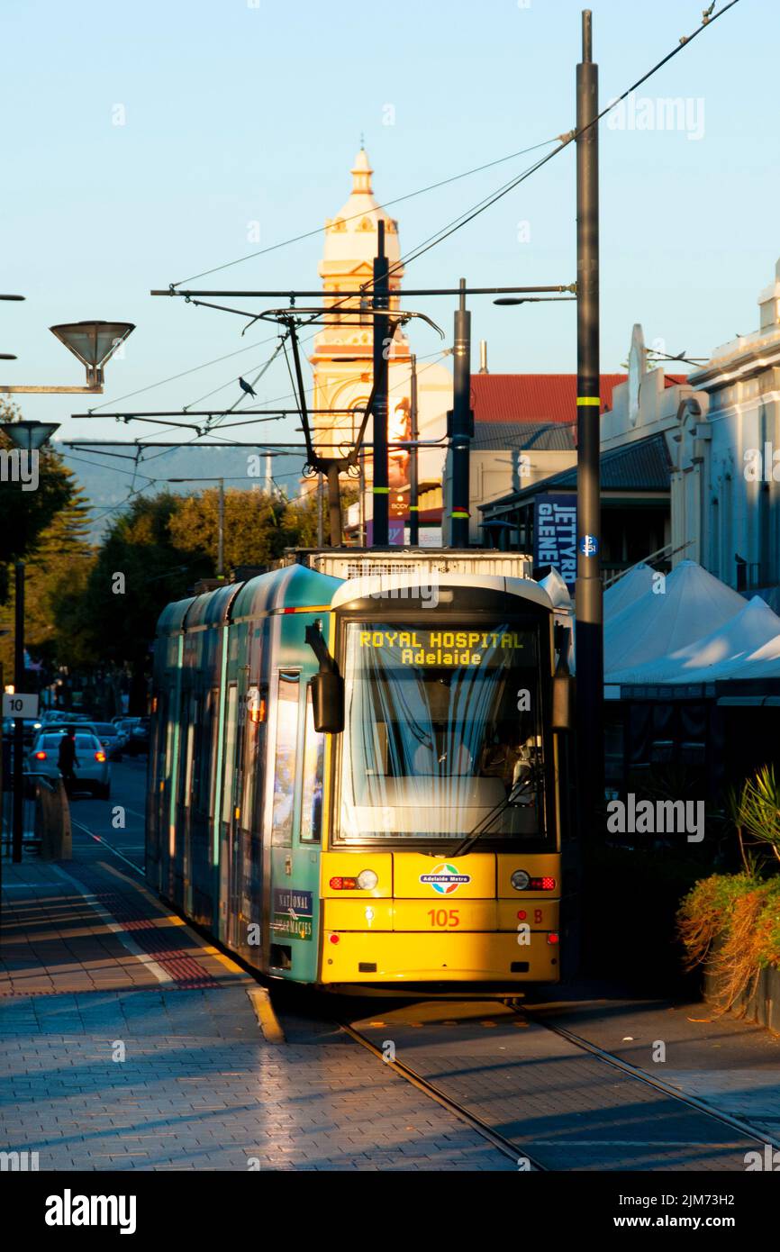 Glenelg, Australia - May 2, 2022: City Tram from Adelaide Stock Photo