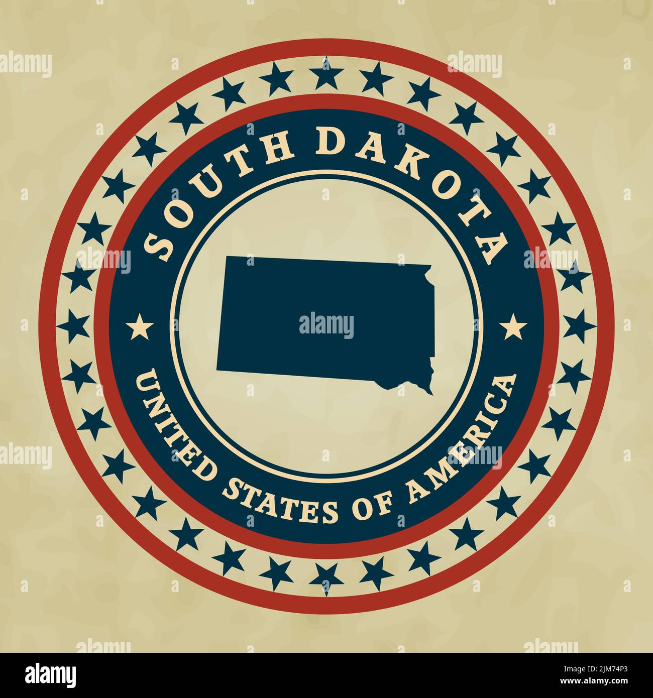 Vintage label with map of South Dakota, vector Stock Vector Image & Art ...