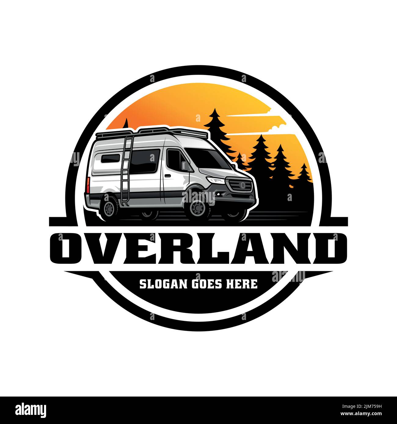 Best for camping and overland vehicle logo or illustrations. Stock Vector