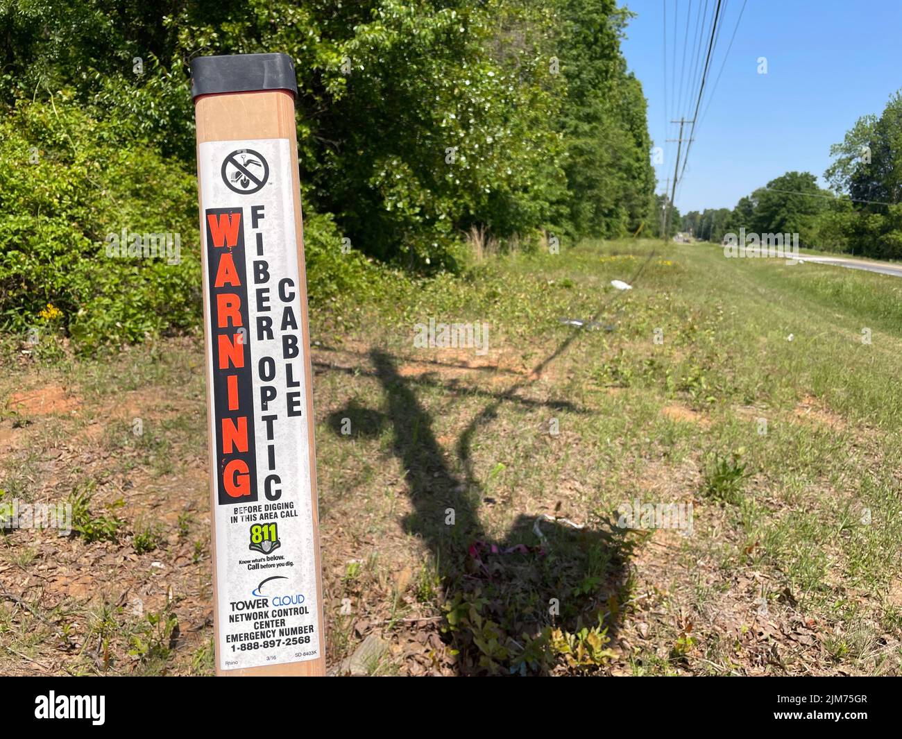 Grovetown, Ga USA 04 29 22 Utility pole and orange and white