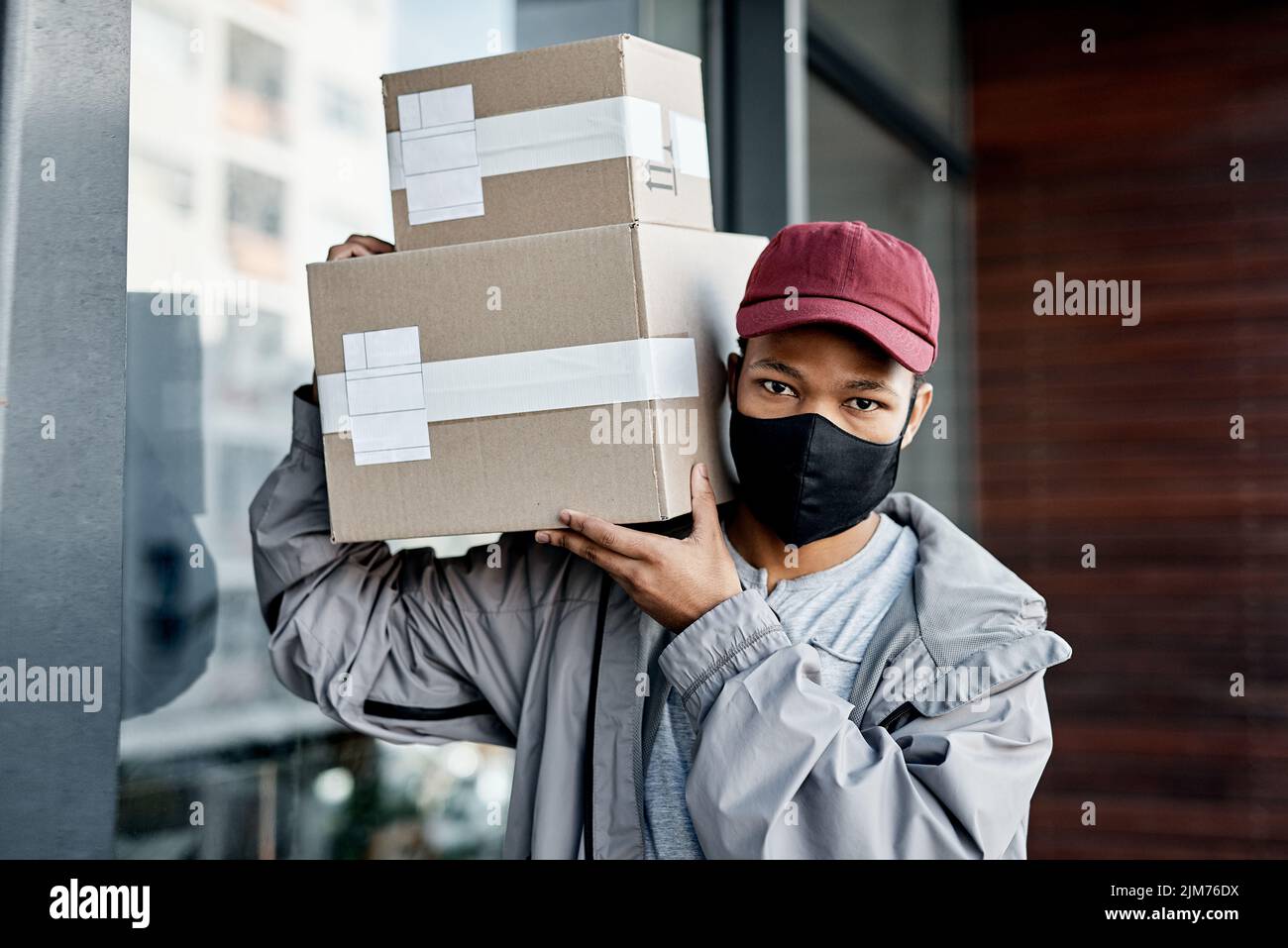 You wont find a better delivery service than ours. a masked young man