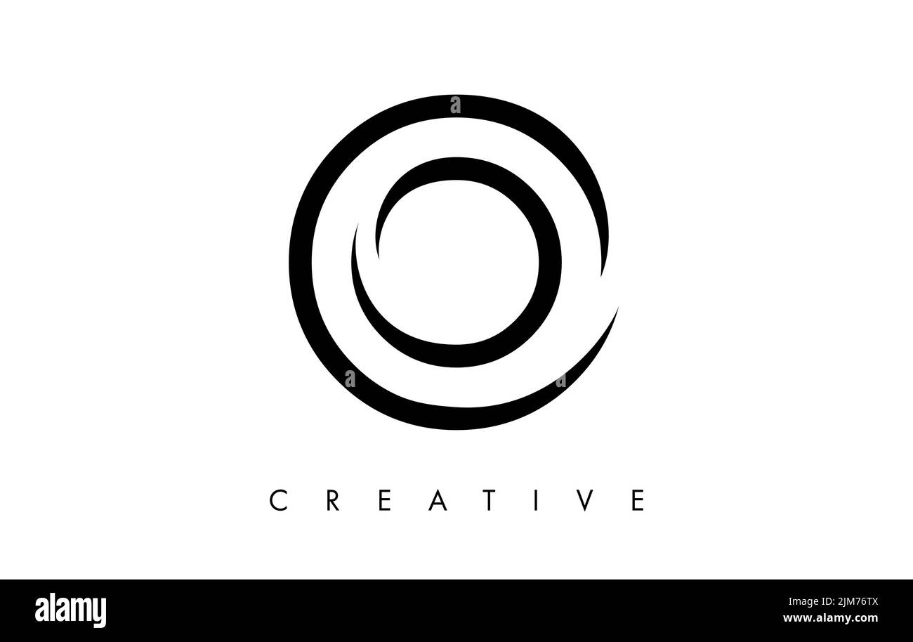 O Letter Logo Monogram with Black and White Lines and Minimalist Design ...