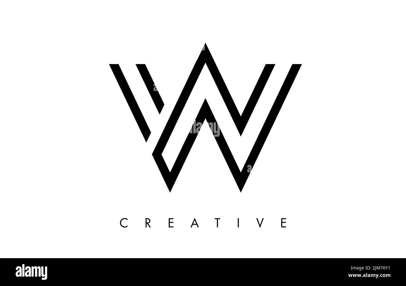 Creative w monogram logo Black and White Stock Photos & Images - Alamy