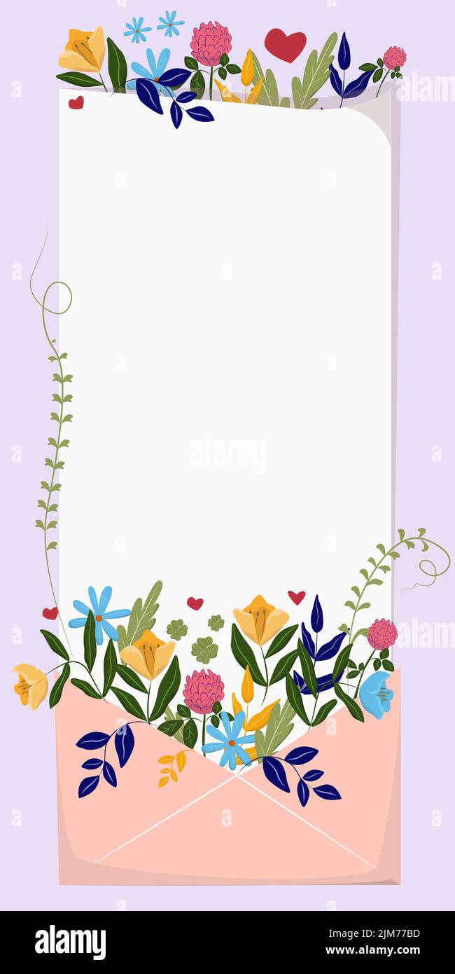 Important Message Written On Envelope Full With Different Flowers ...