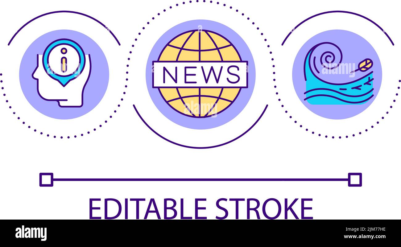 Staying informed about weather forecast loop concept icon Stock Vector