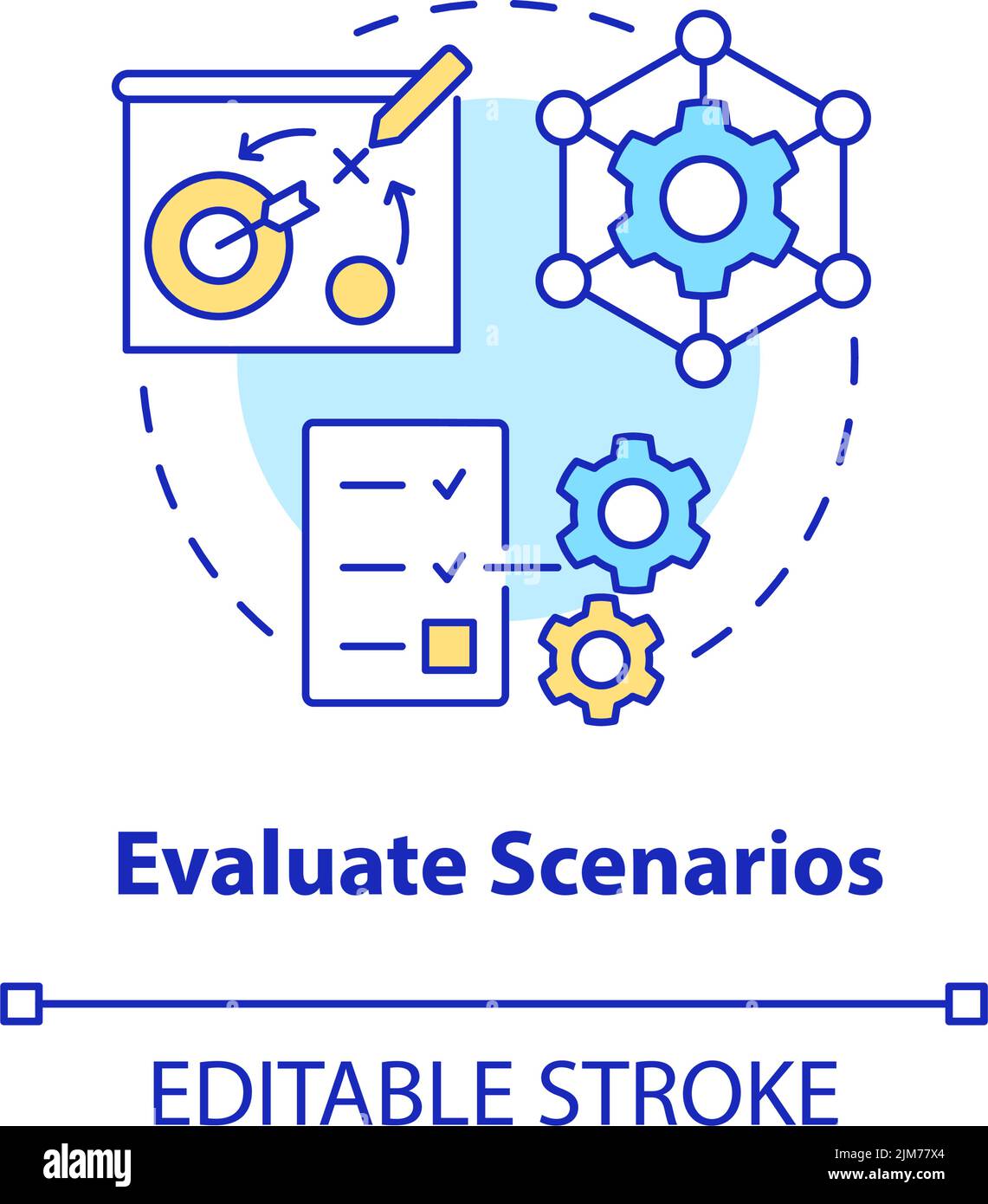Evaluate scenarios concept icon Stock Vector Image & Art - Alamy