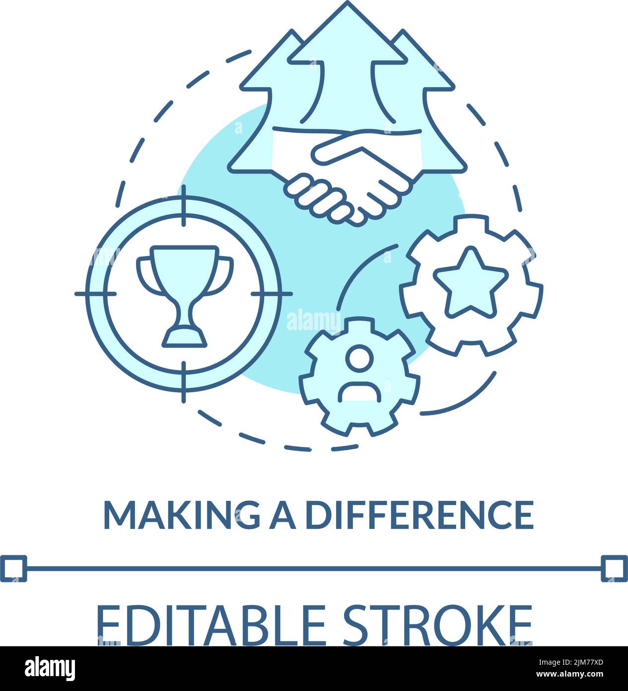 Making difference turquoise concept icon Stock Vector Image & Art - Alamy