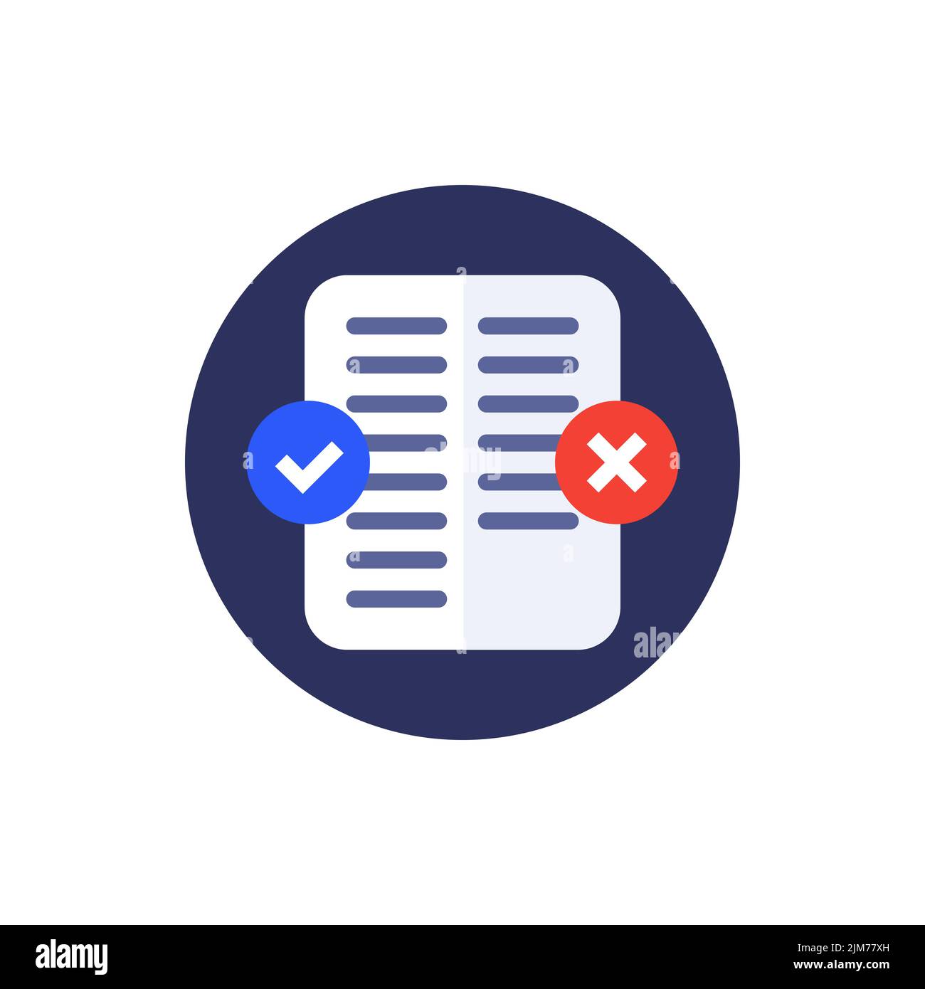 Pros and cons icon with a list Stock Vector Image & Art - Alamy