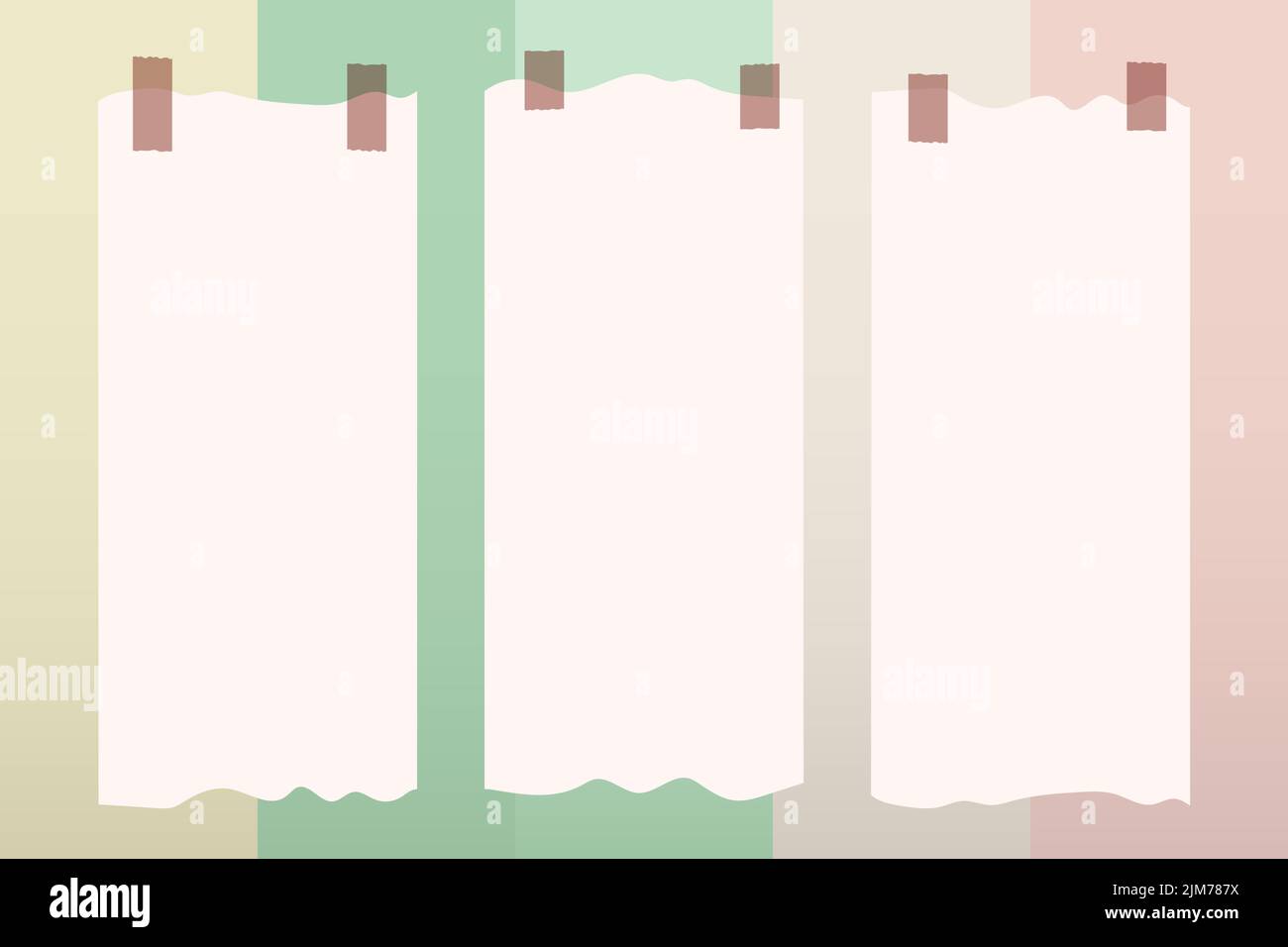 Aesthetic paper notes background wallpaper Vector Image