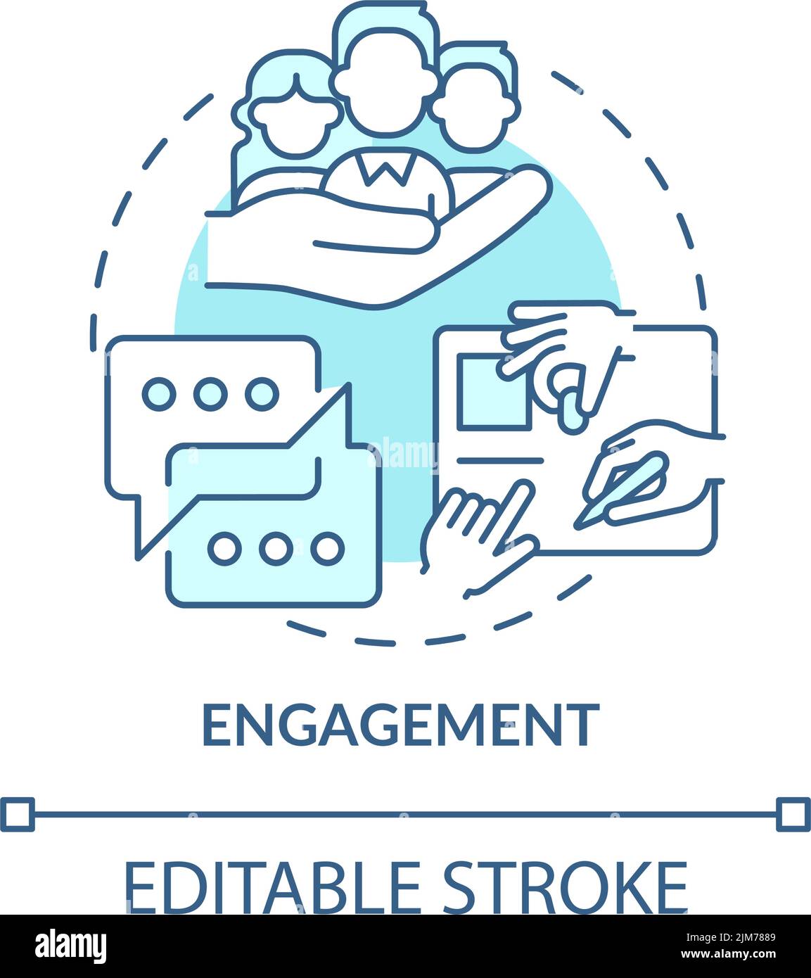 Engagement turquoise concept icon Stock Vector
