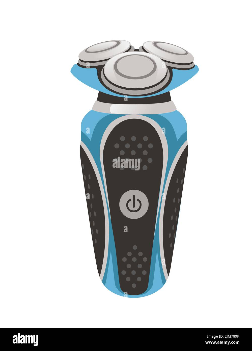 Electric razor with triple round blades cordless shaver vector