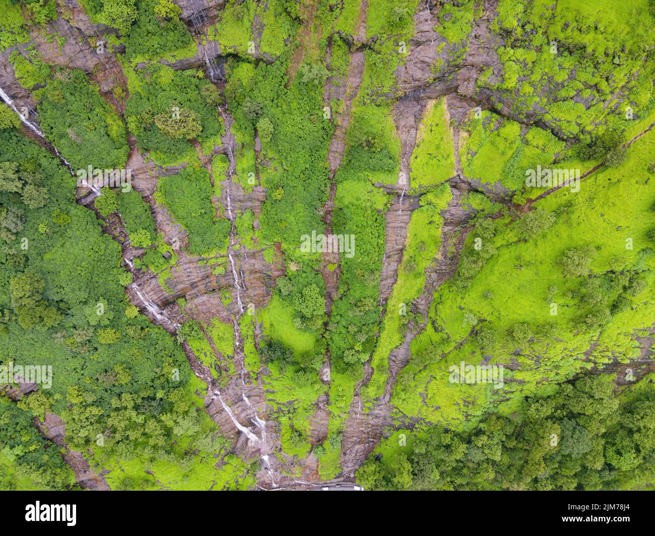 An aerial view of green field on a sunny day Stock Photo - Alamy