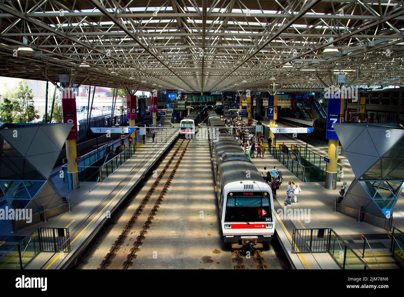 Perth, Australia - November 20, 2021: Transperth main station in the city Stock Photo