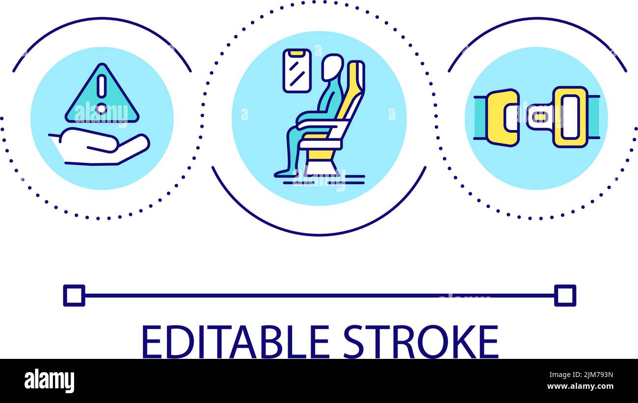 Wearing safety belt properly loop concept icon Stock Vector Image & Art