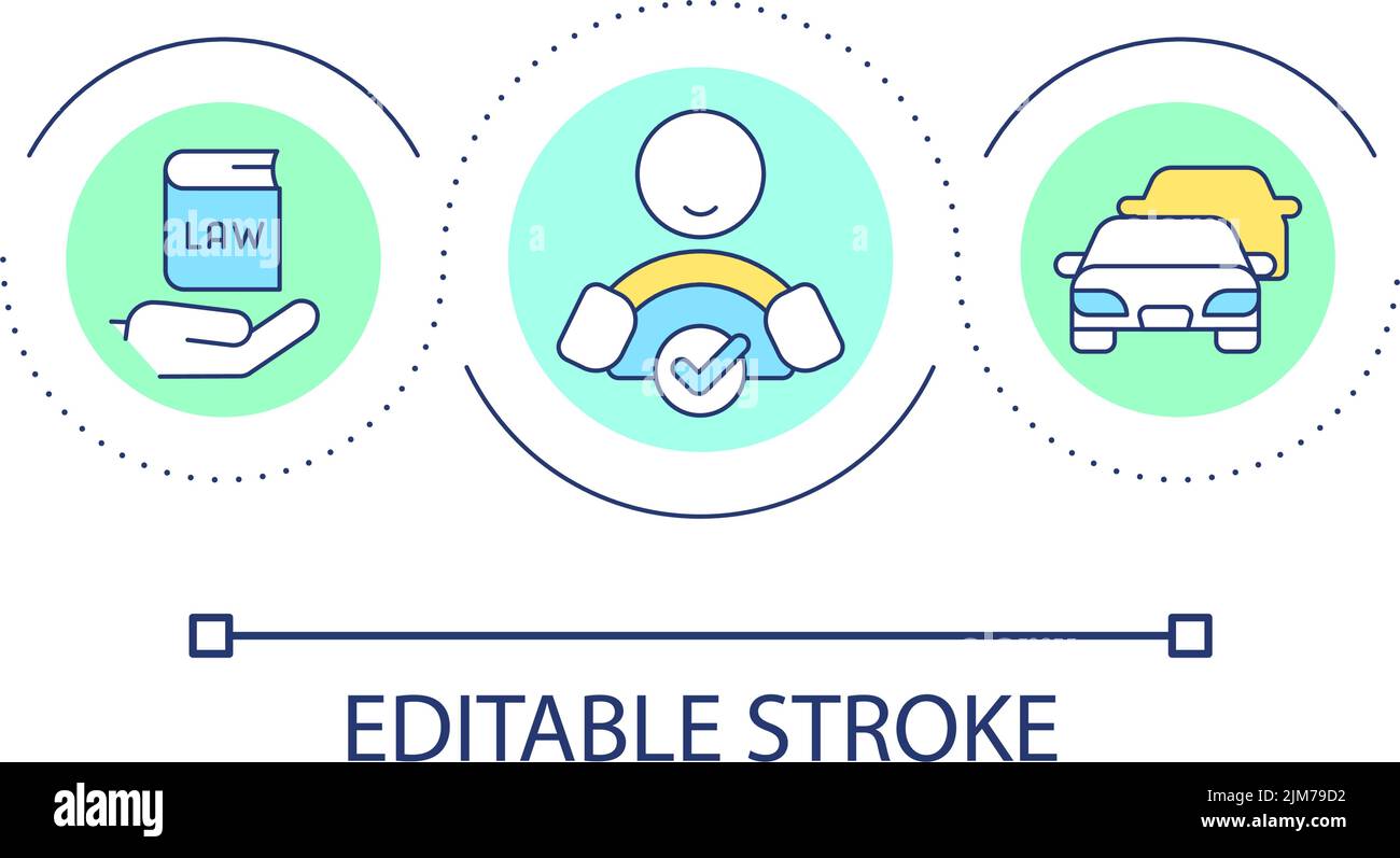 Driving rules and regulations loop concept icon Stock Vector Image