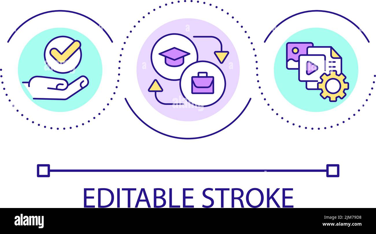 Create educational content loop concept icon Stock Vector