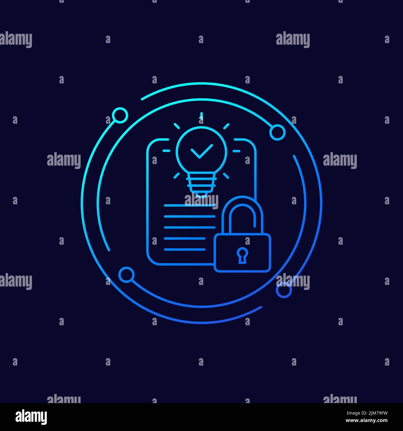 patent protection icon, line vector Stock Vector