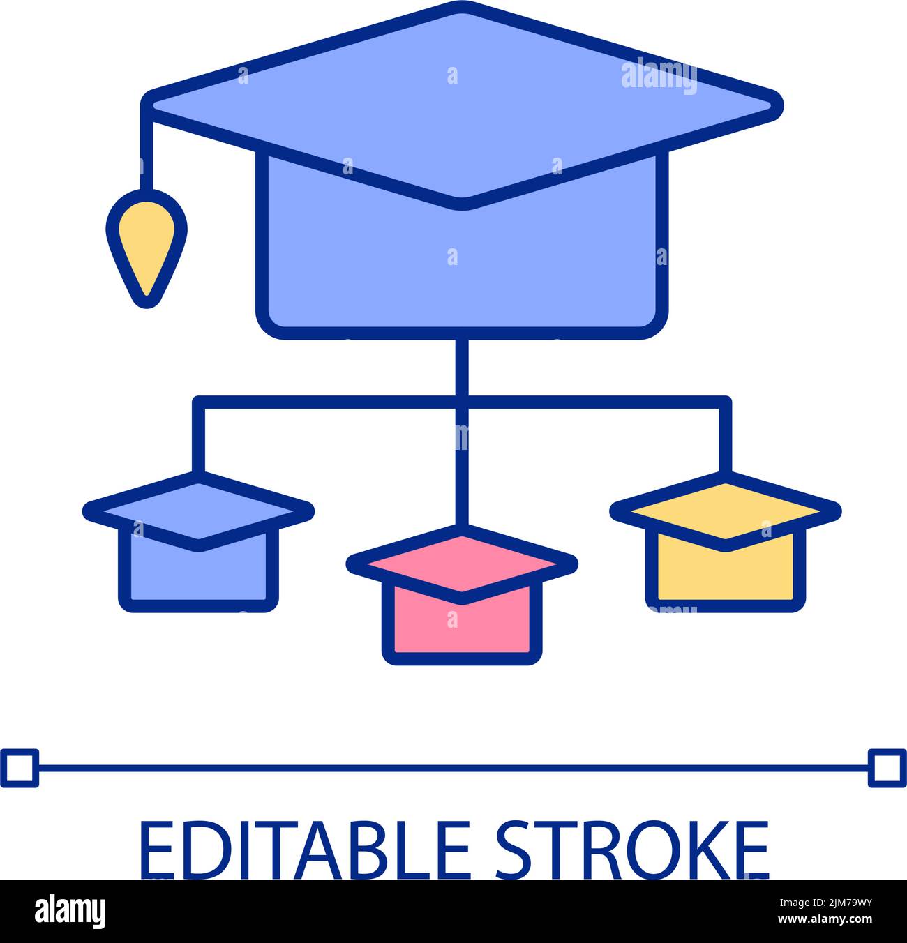 Social learner RGB color icon Stock Vector