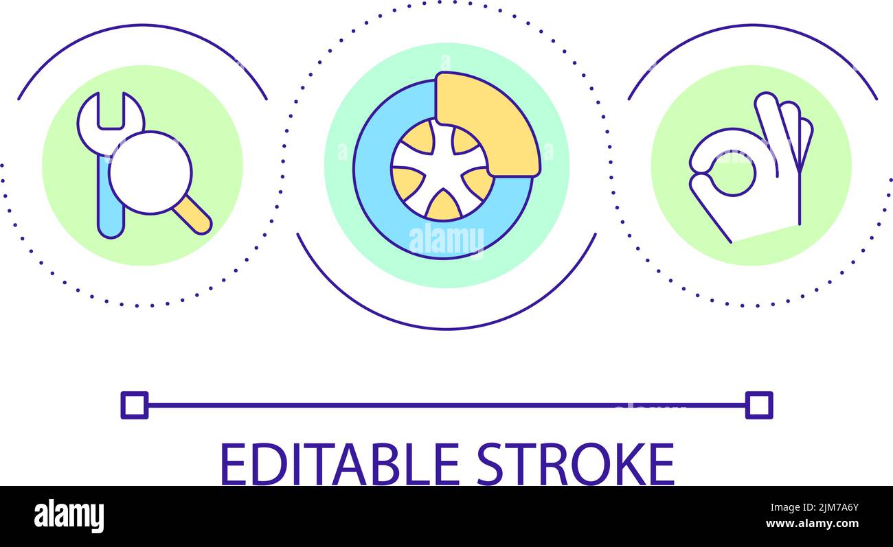 Brakes service loop concept icon Stock Vector