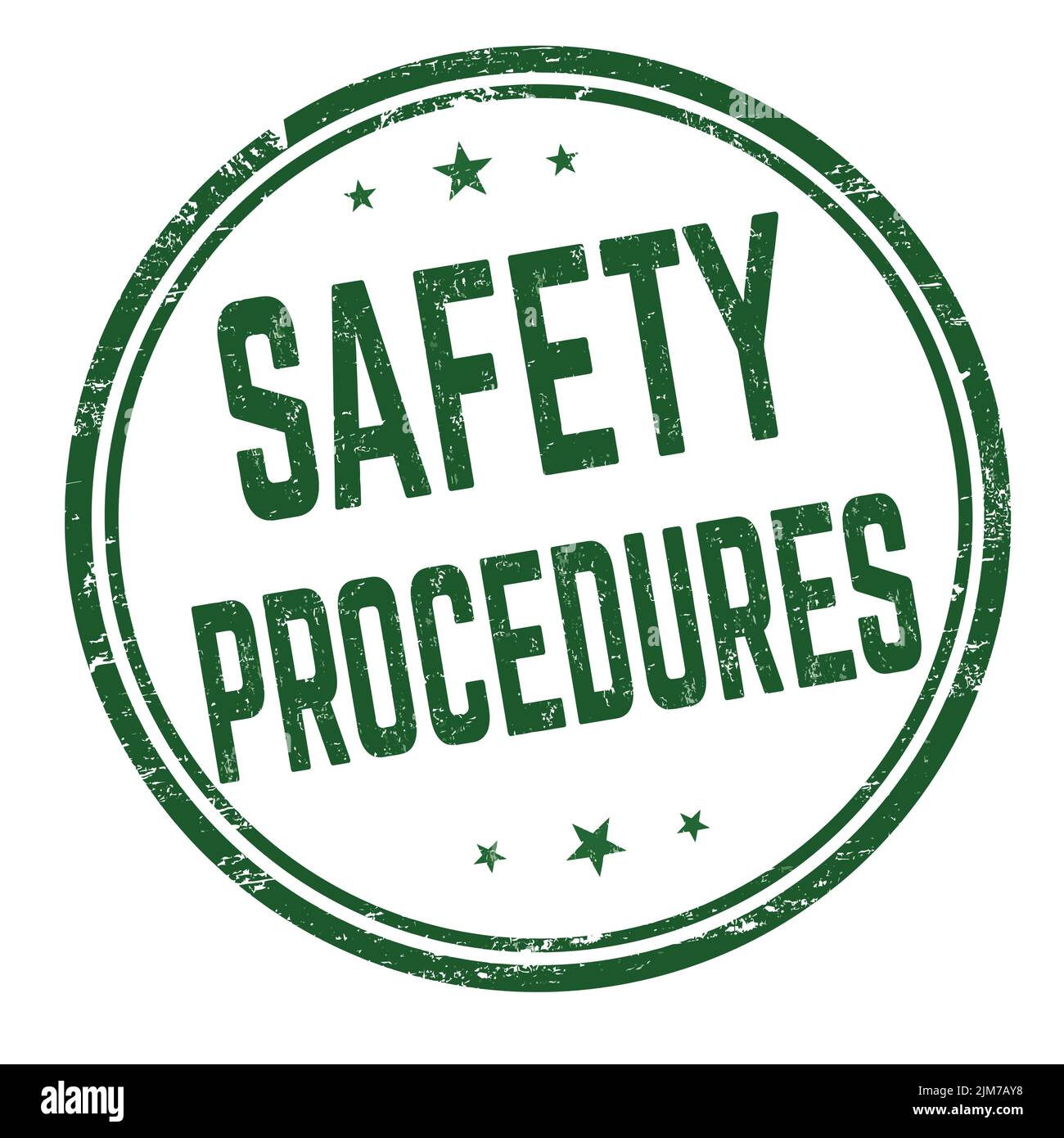Safety procedures grunge rubber stamp on white background, vector illustration Stock Vector
