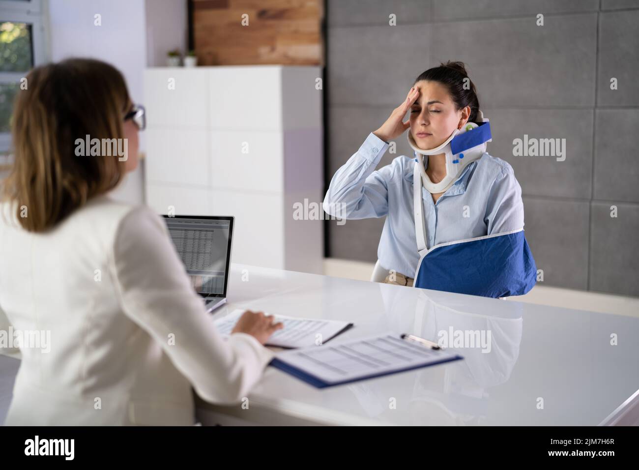 Worker Injury And Disability Compensation. Social Security Claim Stock Photo