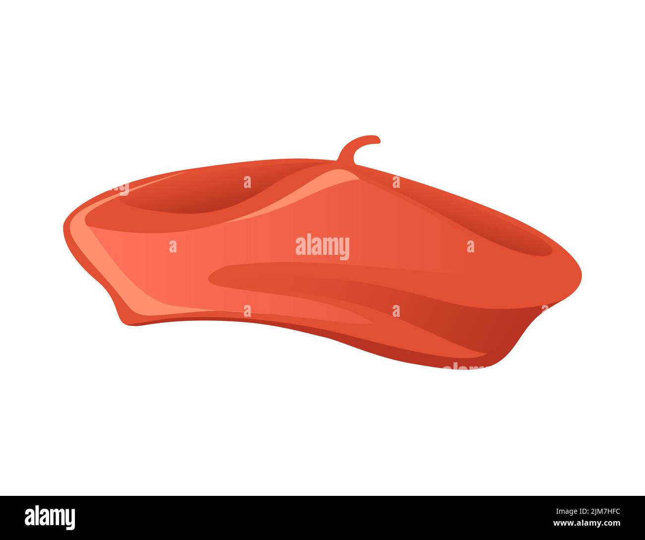 Red color beret hat vector illustration isolated on white background