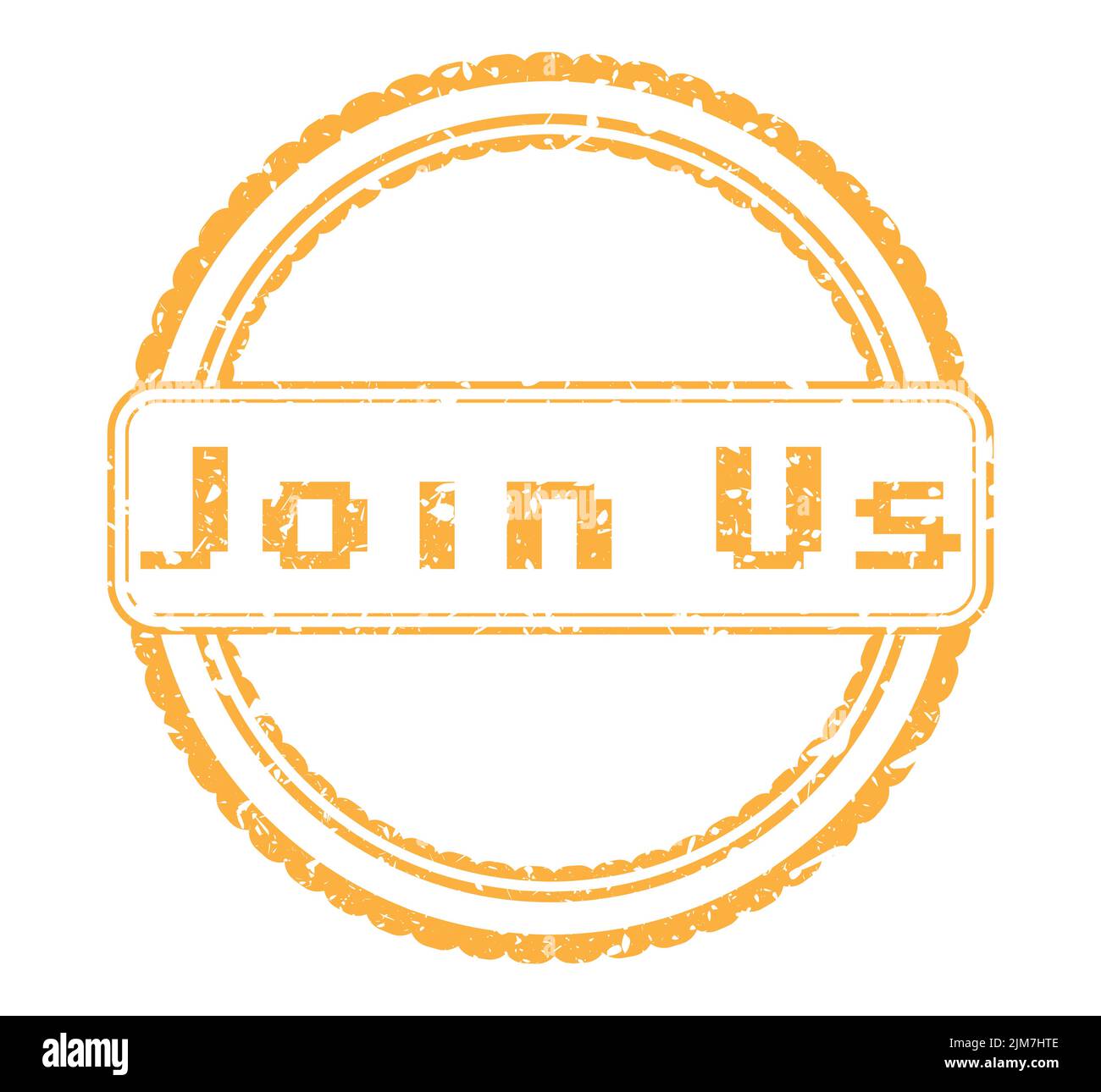 Simple vintage rubber stamp with Join Us text. Stock Vector