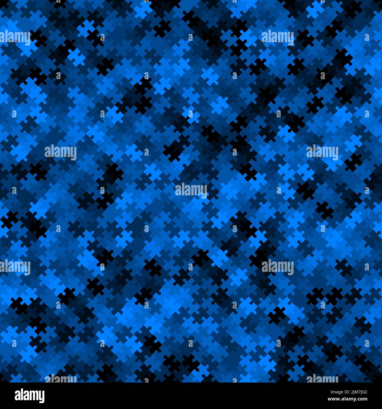 Azure blue puzzle background, banner, texture. Vector jigsaw section template Stock Vector