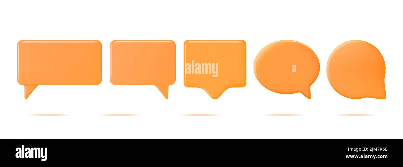 3D Blank Speech Bubbles Set Isolated Stock Vector Image & Art - Alamy