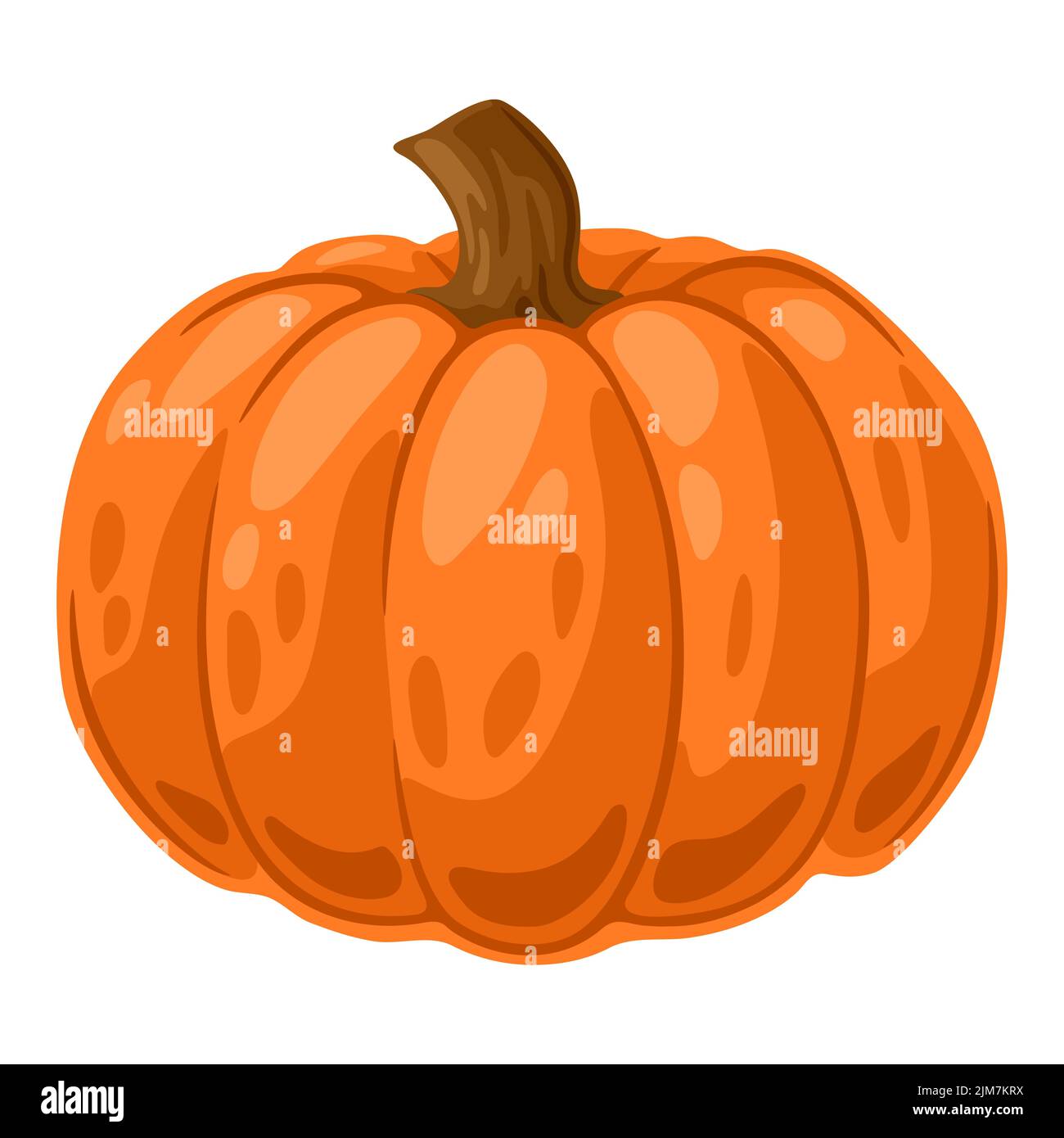 Illustration of pumpkin. Decorative image of seasonal autumn vegetable. Stock Vector
