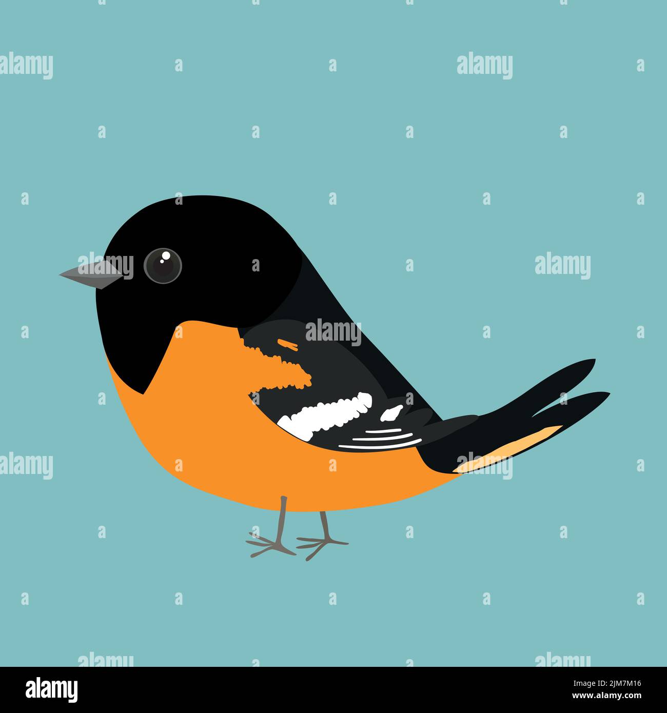 Cute Baltimore Oriole Bird Cartoon Inside Stock Vector (Royalty