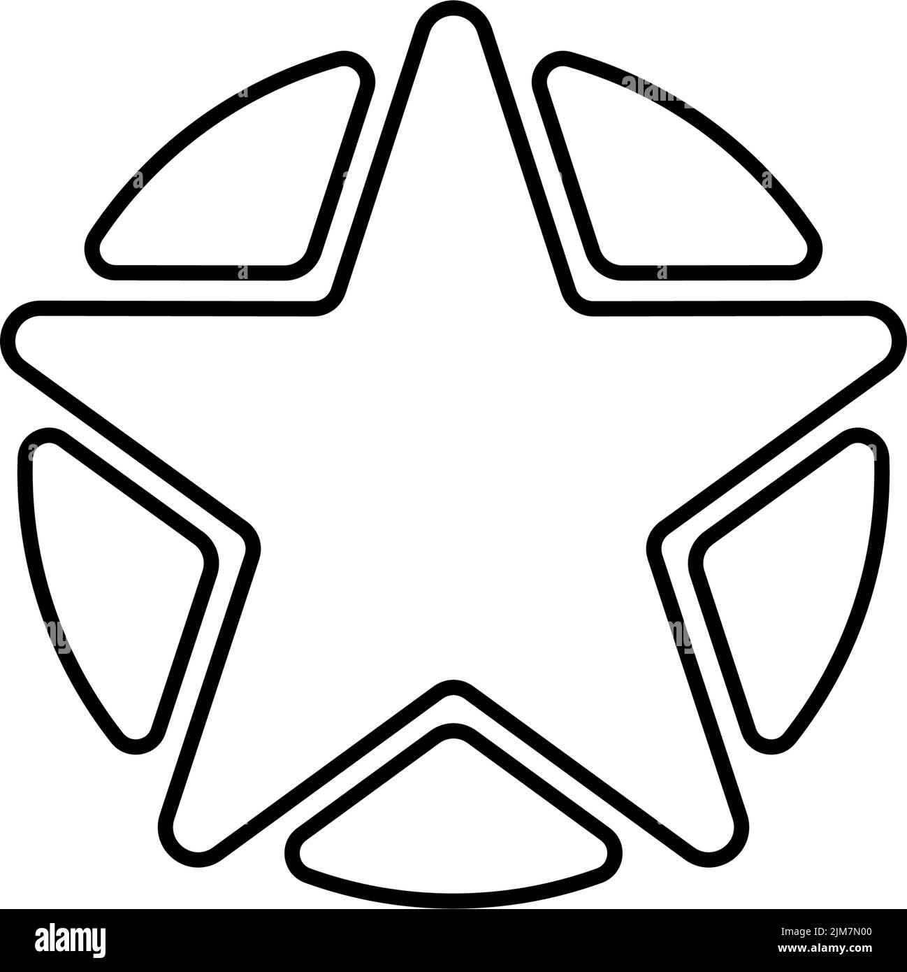 The monochrome star sign and triangles with white background Stock Vector