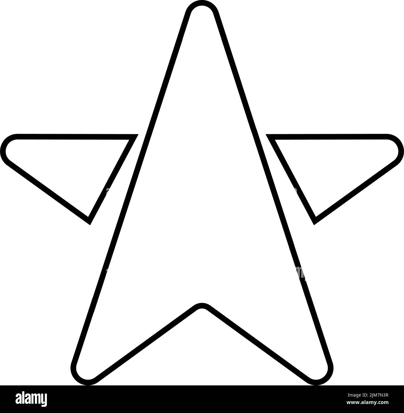 The monochrome star sign made of triangular shapes with white