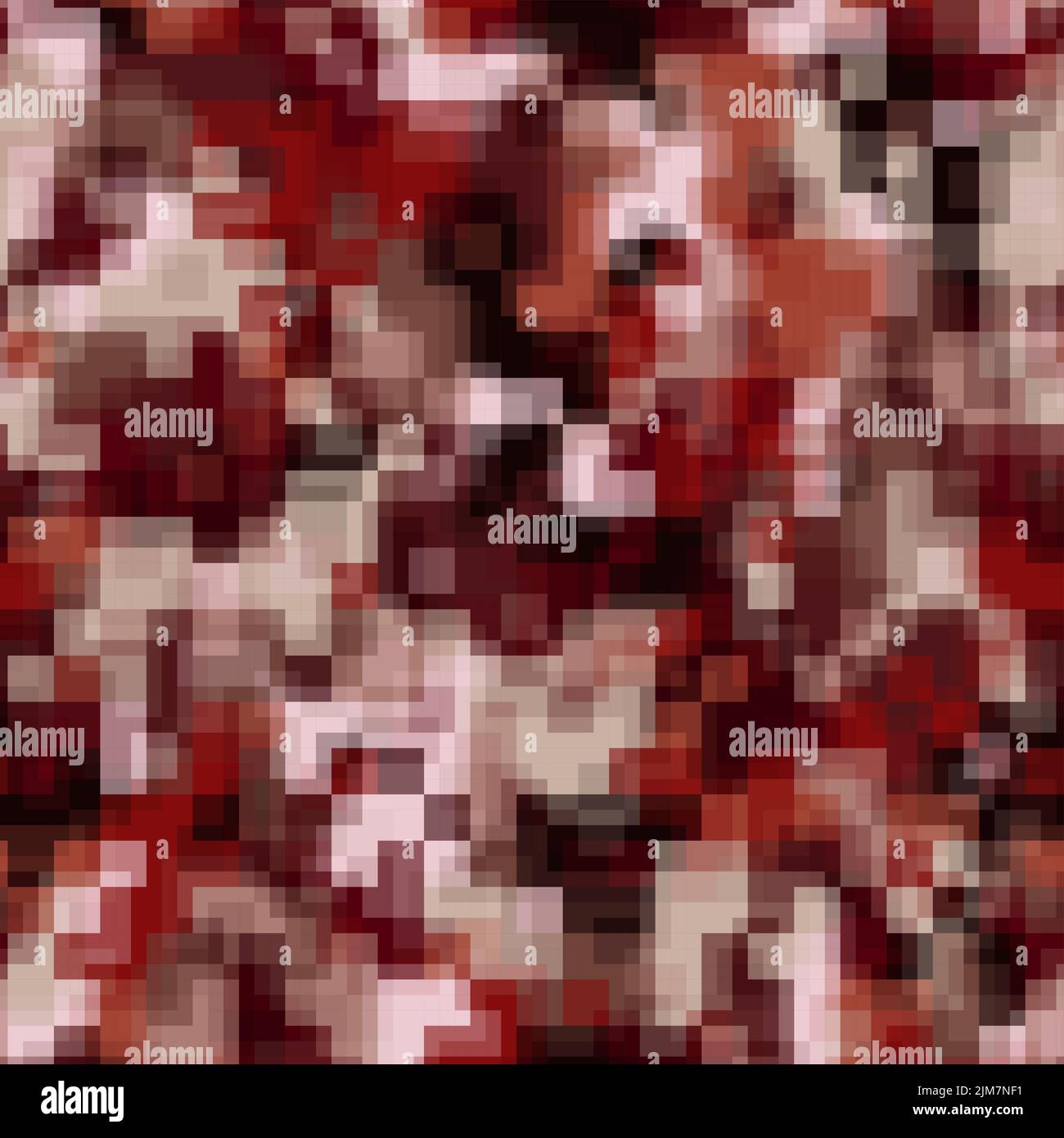 Abstract red rust urban pixel motif geometric brushed texture background Stock Vector