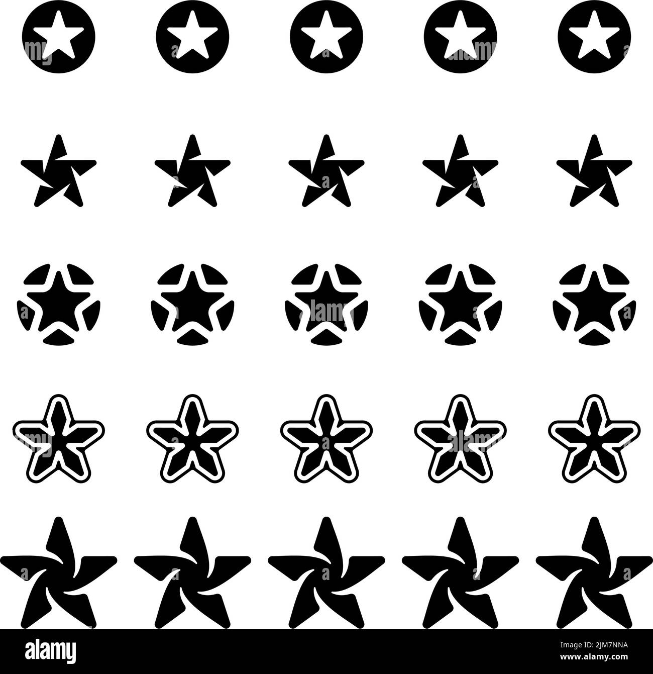 The star signs in different styles with white background Stock Vector