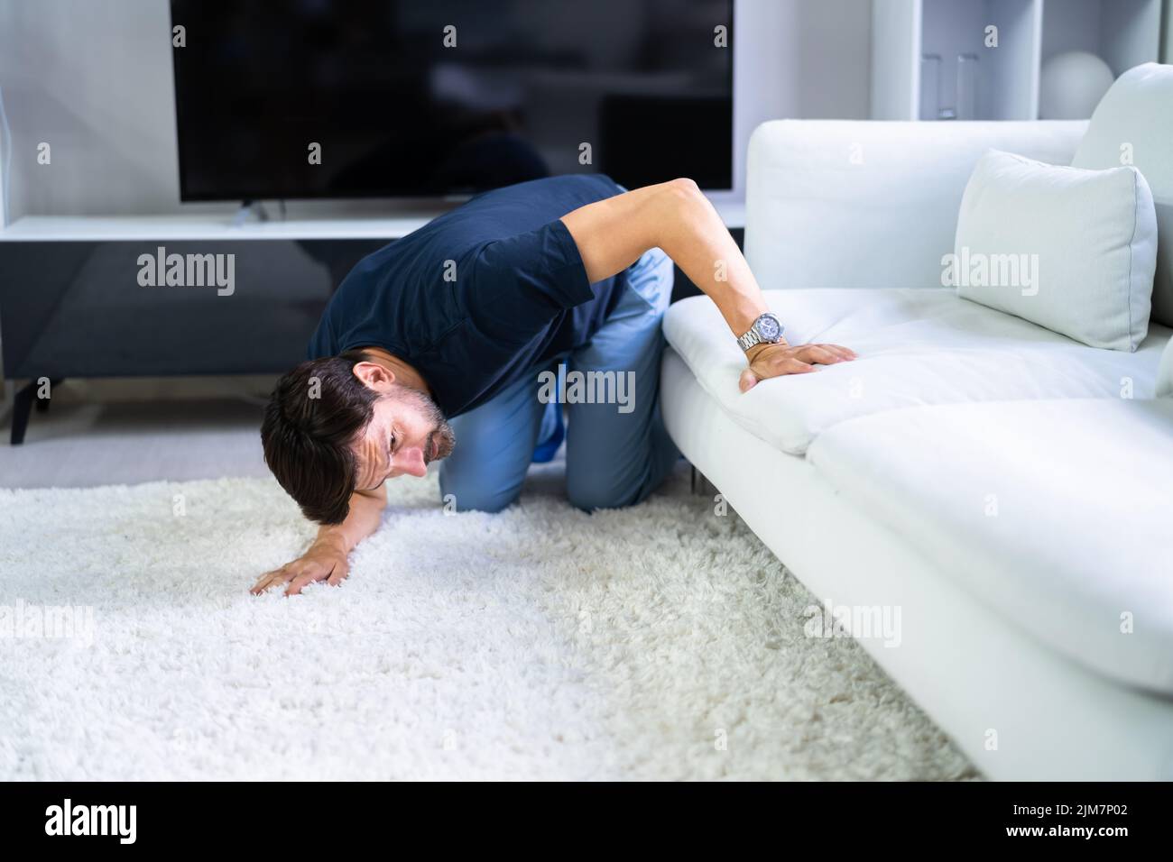 Lost Something Looking For Things. Searching Keys Stock Photo Alamy