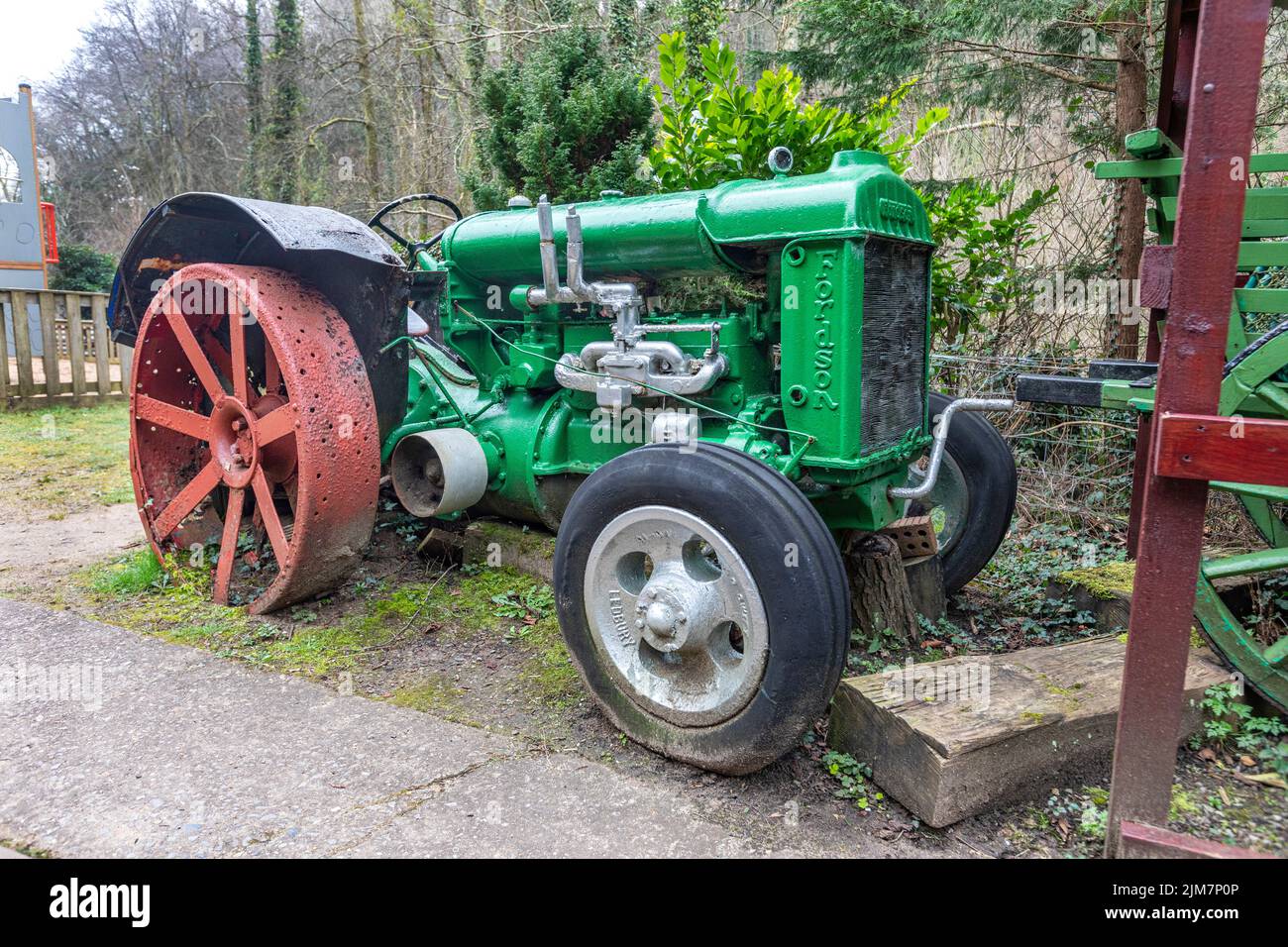 A classic green Fordson Tractor at the Gower Heritage Centre Stock Photo