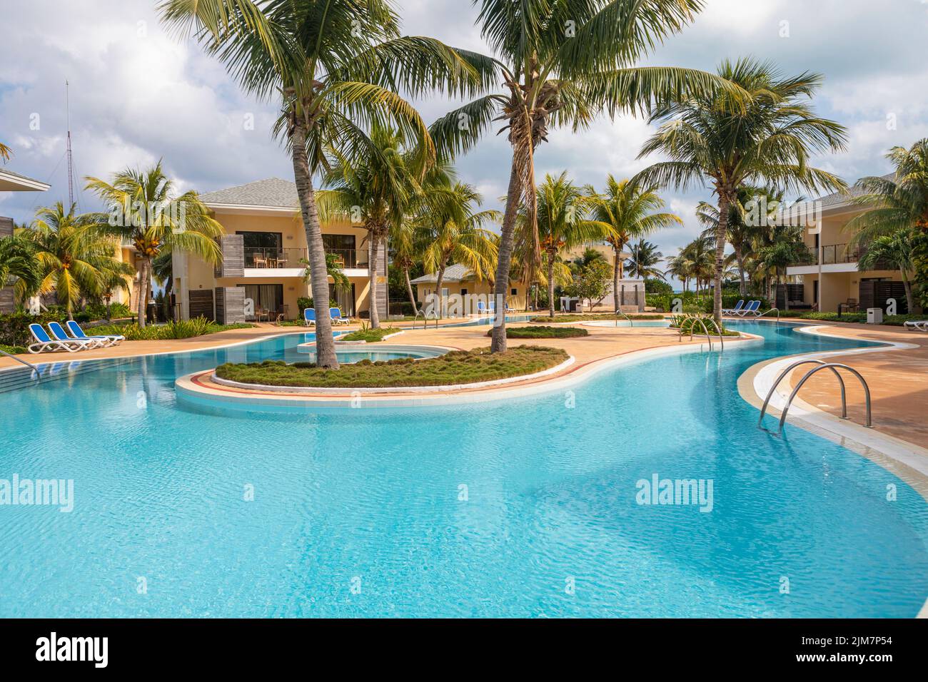 A swimming pool at a holiday resort in Cuba Stock Photo