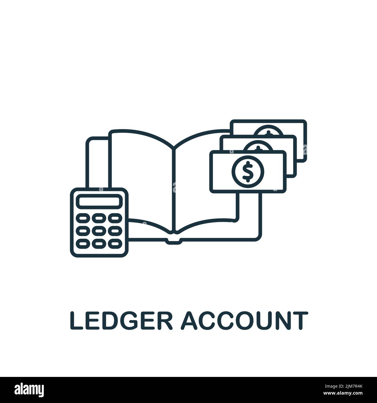 Ledger Account icon. Monochrome simple Accounting icon for templates, web design and infographics Stock Vector